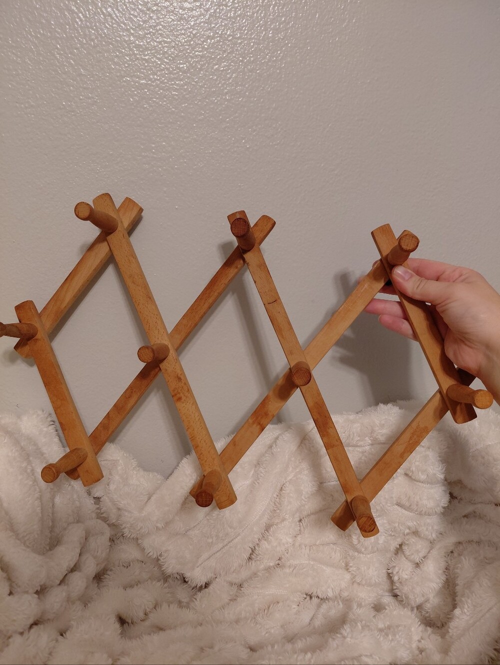 Vintage Accordian Wooden Peg Hanging